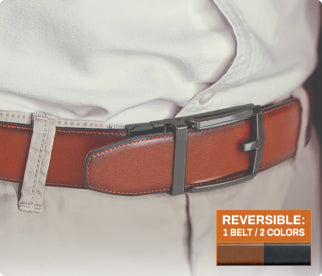 Reversible SureFit Belt in brown leather.