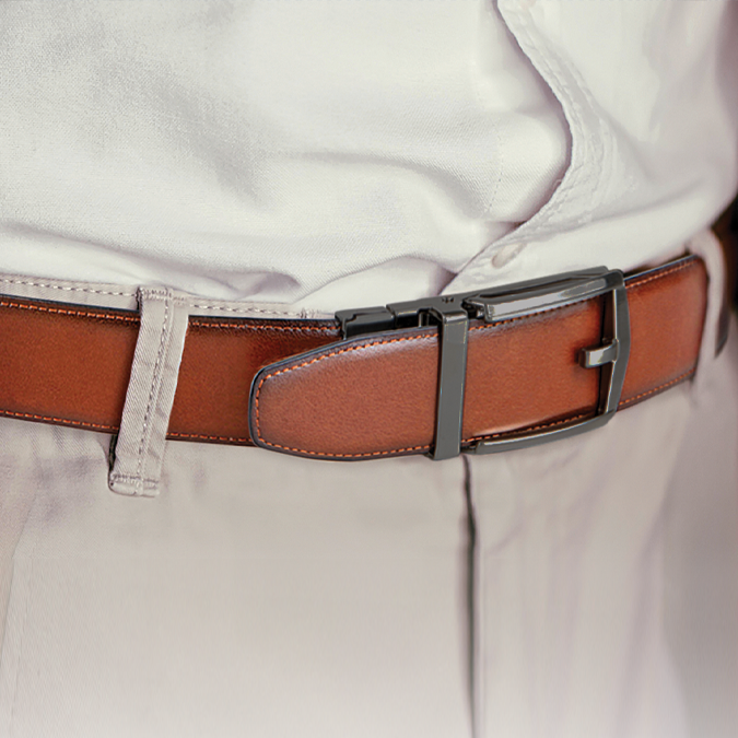 Shop Stylish Black Leather Belt without Holes for Men | SureFit Belt